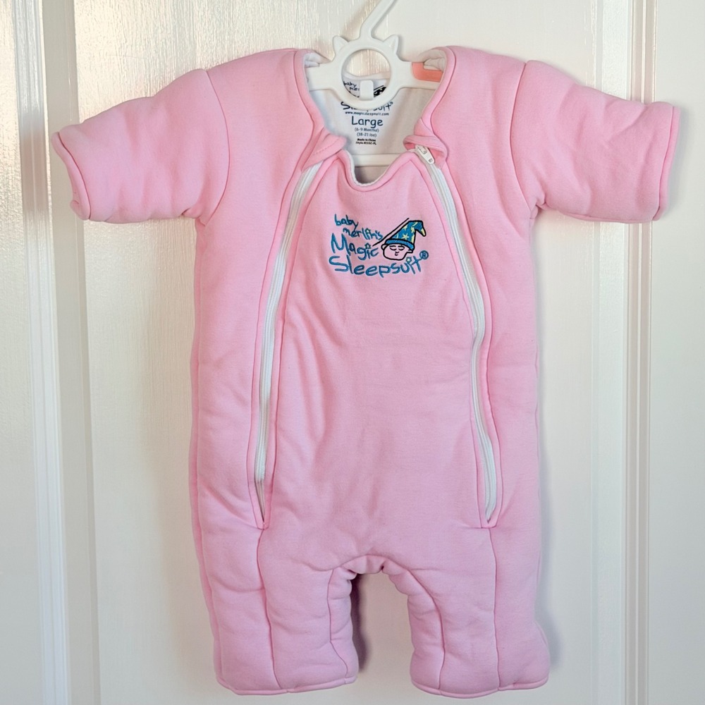 Baby Merlin's Magic Sleepsuit Pink Size Large 6-9 Months Transition Swaddle
